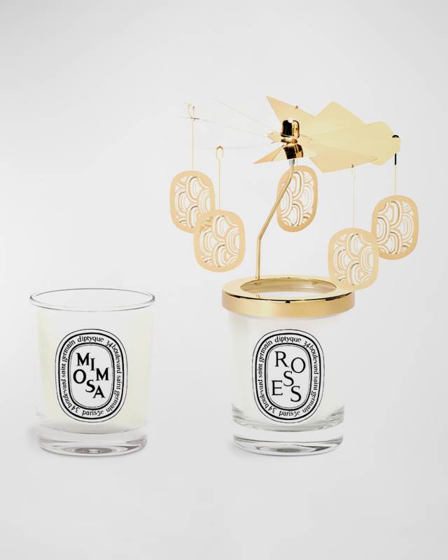 Carousel Set with 2 Candles (Roses & Mimosa) - Limited Edition